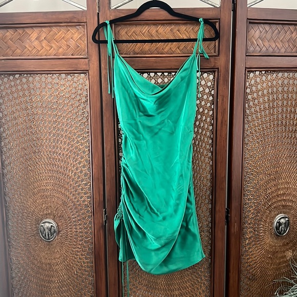 Cinq a Sept Tallulah Jade Green Silk Mini Dress Size 6 Reg. $395 - Picture 3 of 12